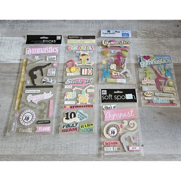 Sticker Lot Sports Gymnastics Scrapbooking 3D Stickers RARE Mambi + #71 - Picture 1 of 6